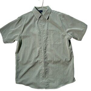 Men’s Green Check Short Sleeve Collared Shirt